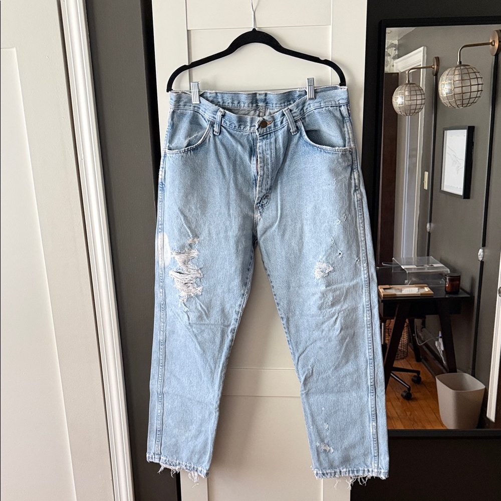 Light Wash Distressed Vintage Denim